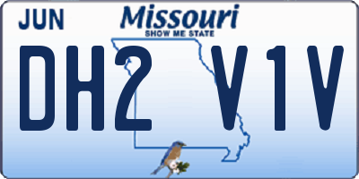 MO license plate DH2V1V
