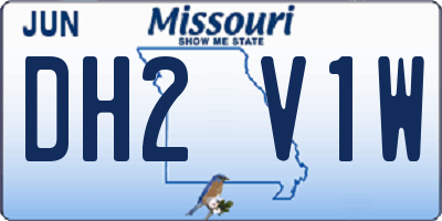 MO license plate DH2V1W
