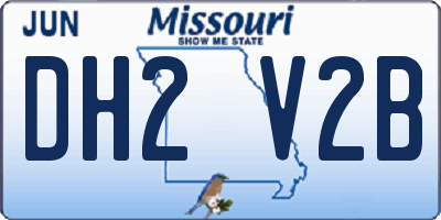 MO license plate DH2V2B