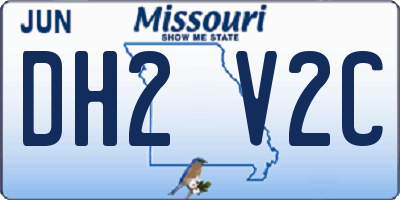 MO license plate DH2V2C