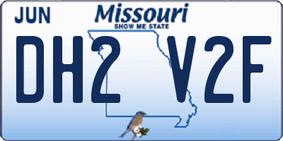 MO license plate DH2V2F