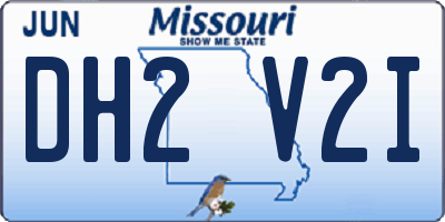 MO license plate DH2V2I