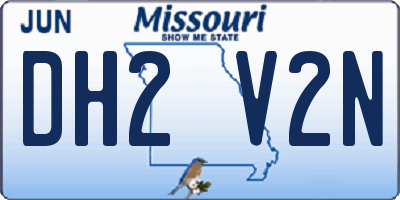 MO license plate DH2V2N
