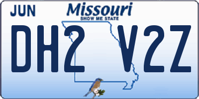 MO license plate DH2V2Z