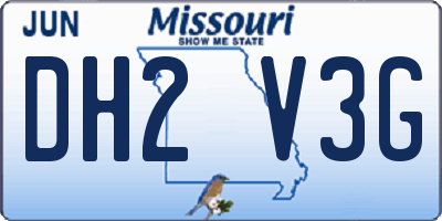 MO license plate DH2V3G