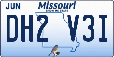 MO license plate DH2V3I