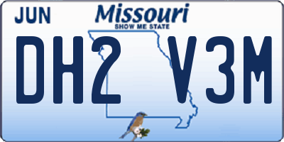 MO license plate DH2V3M