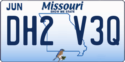 MO license plate DH2V3Q