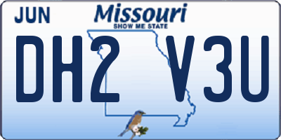 MO license plate DH2V3U