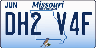 MO license plate DH2V4F