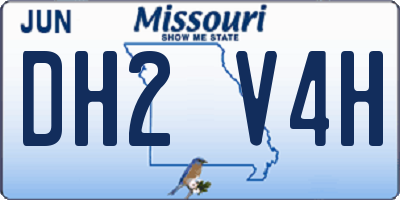 MO license plate DH2V4H