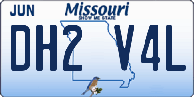 MO license plate DH2V4L