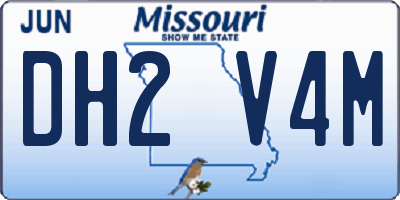 MO license plate DH2V4M