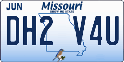 MO license plate DH2V4U
