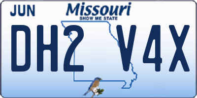 MO license plate DH2V4X