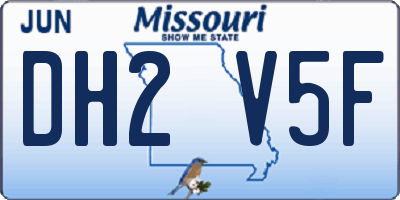 MO license plate DH2V5F