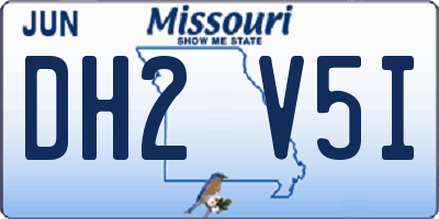 MO license plate DH2V5I