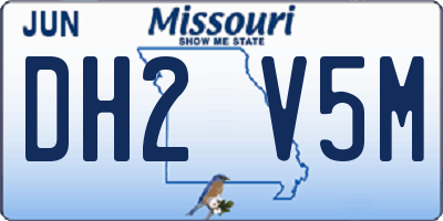 MO license plate DH2V5M