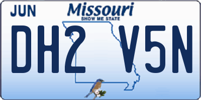 MO license plate DH2V5N