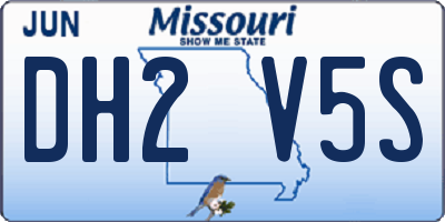 MO license plate DH2V5S