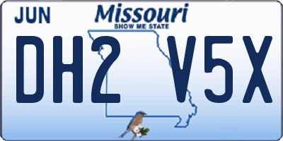 MO license plate DH2V5X