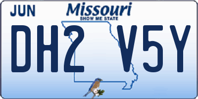 MO license plate DH2V5Y