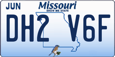 MO license plate DH2V6F