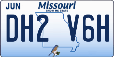 MO license plate DH2V6H