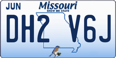 MO license plate DH2V6J