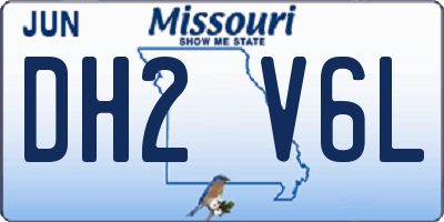 MO license plate DH2V6L