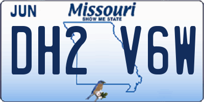 MO license plate DH2V6W
