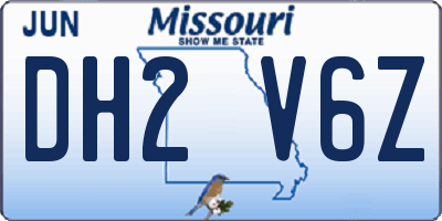 MO license plate DH2V6Z