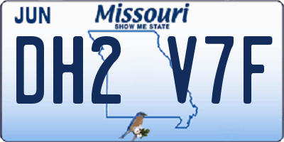 MO license plate DH2V7F