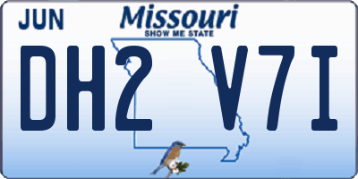 MO license plate DH2V7I