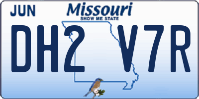 MO license plate DH2V7R