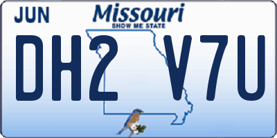 MO license plate DH2V7U