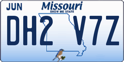 MO license plate DH2V7Z