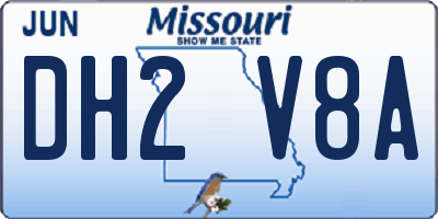 MO license plate DH2V8A
