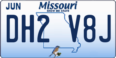 MO license plate DH2V8J