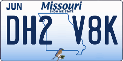 MO license plate DH2V8K