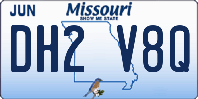 MO license plate DH2V8Q