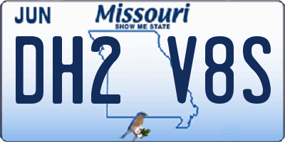 MO license plate DH2V8S