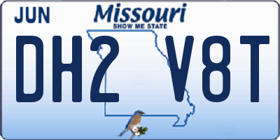 MO license plate DH2V8T
