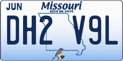 MO license plate DH2V9L