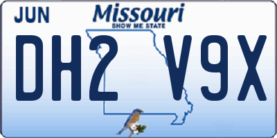 MO license plate DH2V9X