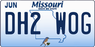 MO license plate DH2W0G