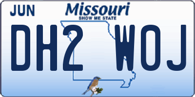 MO license plate DH2W0J