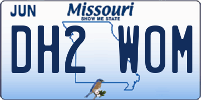 MO license plate DH2W0M