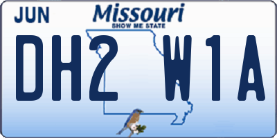MO license plate DH2W1A