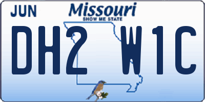 MO license plate DH2W1C